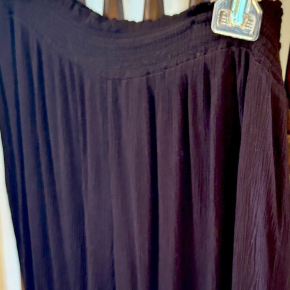 Women's Black Crinkle Pants Size XXL Smocked Waist - Picture 3 of 4